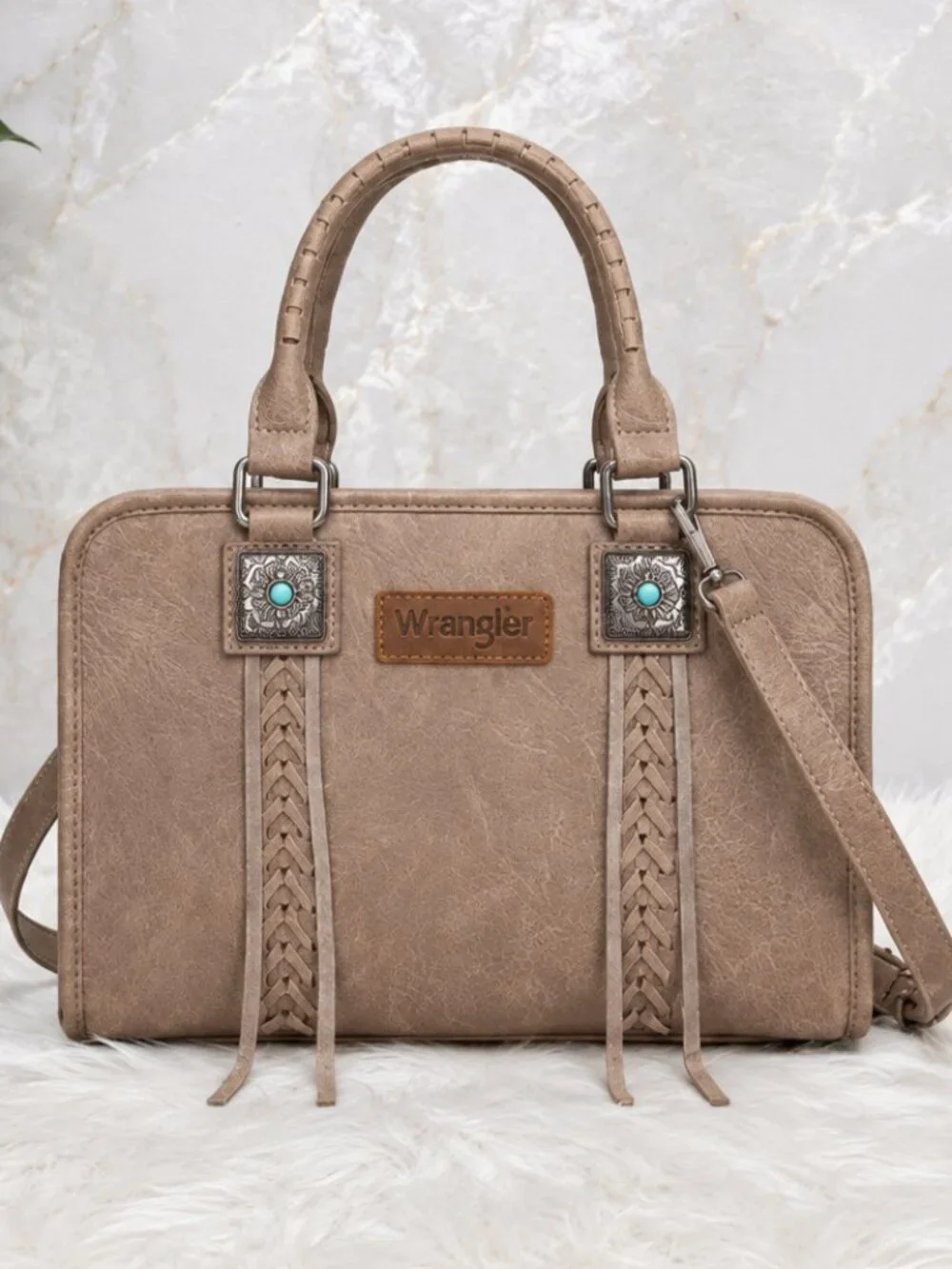 Wrangler Western Satchel Crossbody Bag – Braided Detail | NWT